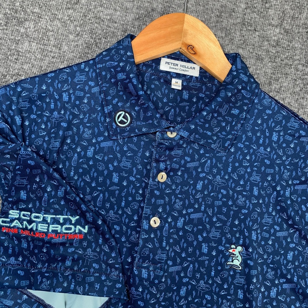 Peter Millar Scotty Cameron Polo Men M Badlands Vegas Tour Rat Circle T Golf